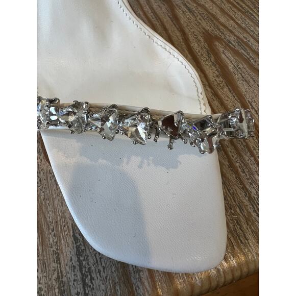 Lulus White Crystal Studded Strappy Sandals 9 - Picture 7 of 7